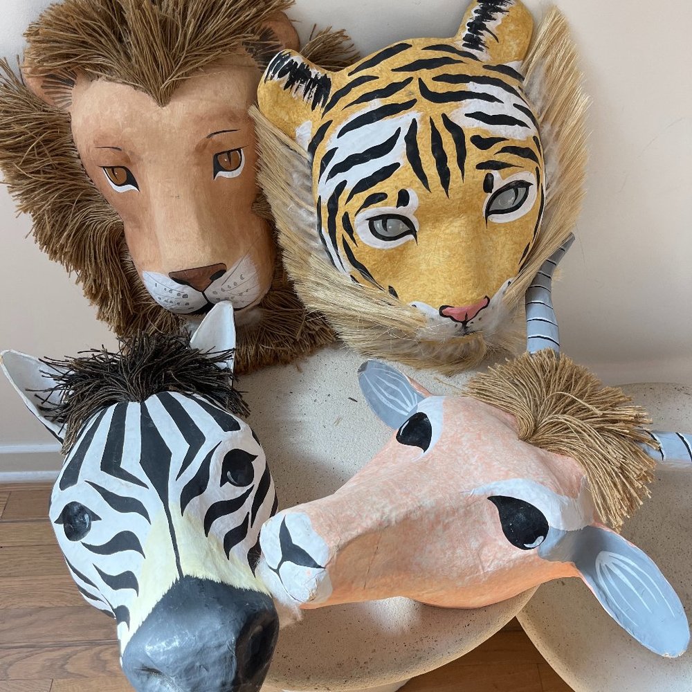 (4) Decorative Silverstri African Animal Wall Mask